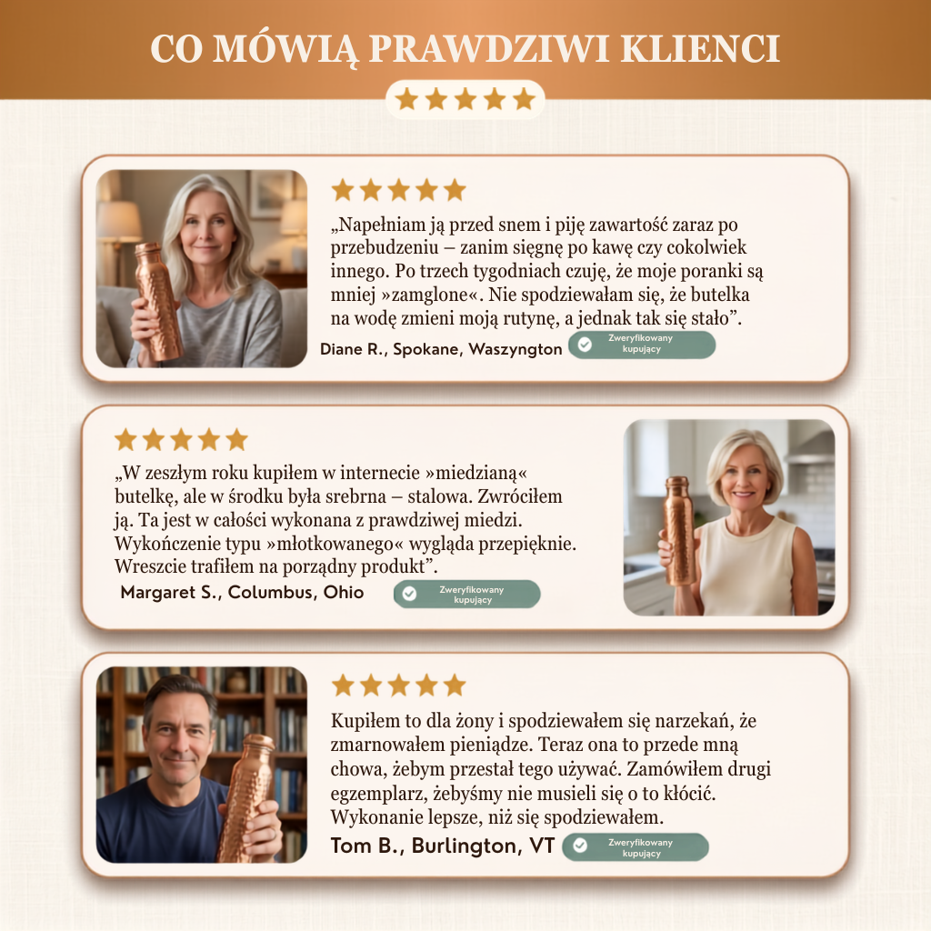 Butelka na wodę Vera z czystej miedzi