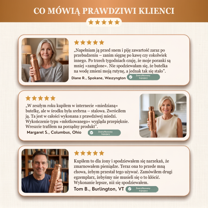 Butelka na wodę Vera z czystej miedzi