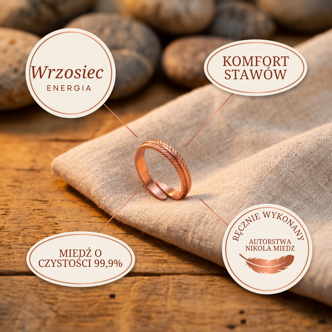 Pierścień z Miedzi Root Vera