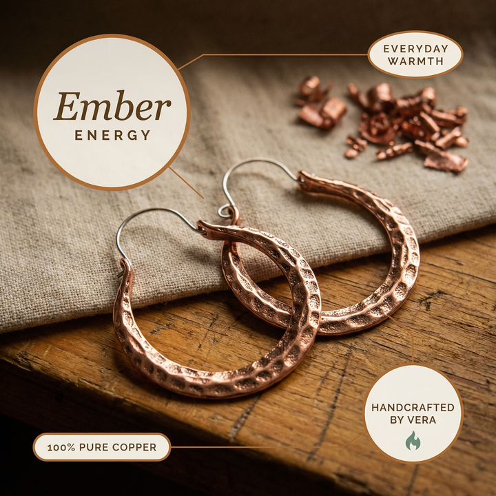 Kolczyki Vera z Miedzi Ember